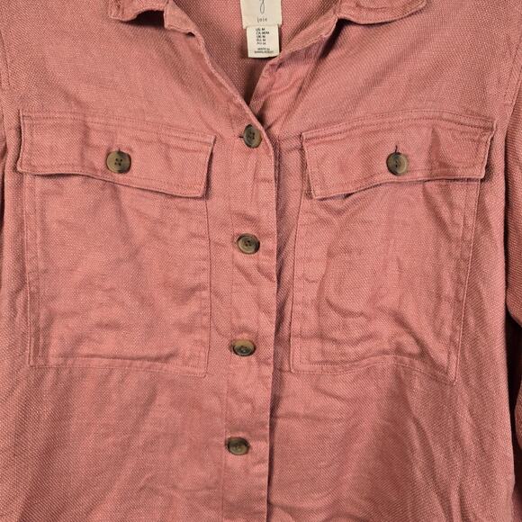 Joie Blouse Women's M Adobe Rose 100% Linen Button Up Summer Coastal Classic - Picture 3 of 7